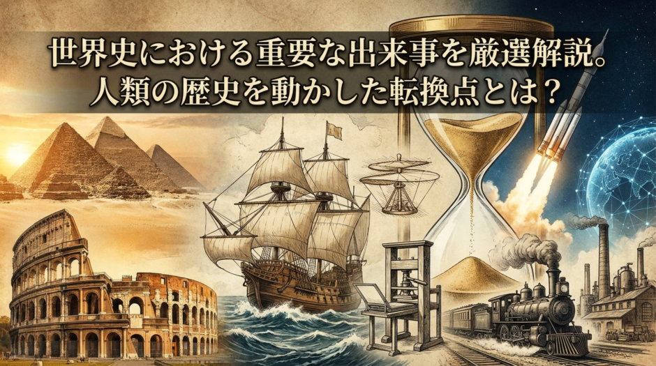 世界史における重要な出来事を厳選解説。人類の歴史を動かした転換点とは？