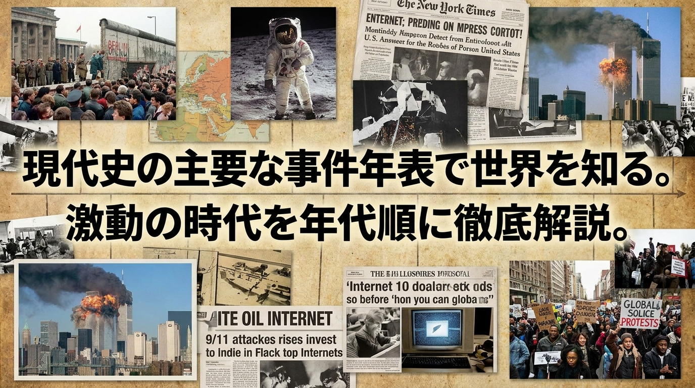 現代史の主要な事件年表で世界を知る。激動の時代を年代順に徹底解説。