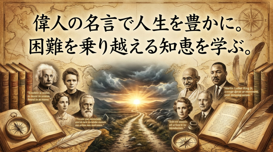偉人の名言で人生を豊かに。困難を乗り越える知恵を学ぶ。
