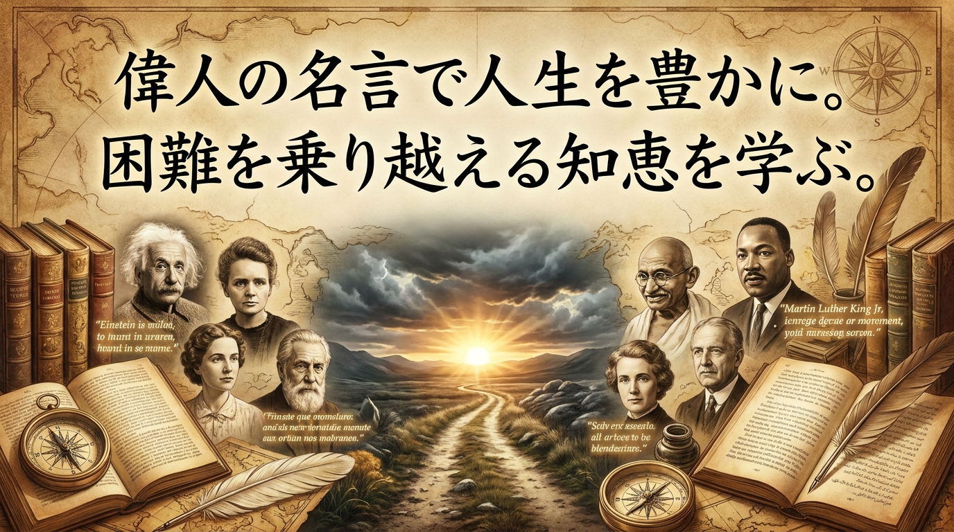 偉人の名言で人生を豊かに。困難を乗り越える知恵を学ぶ。