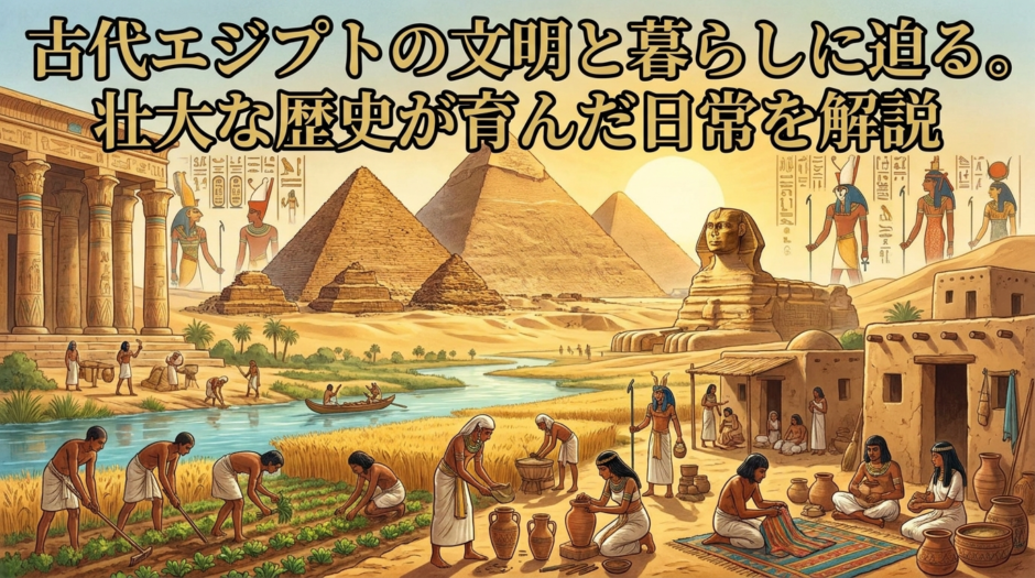 古代エジプトの文明と暮らしに迫る。壮大な歴史が育んだ日常を解説