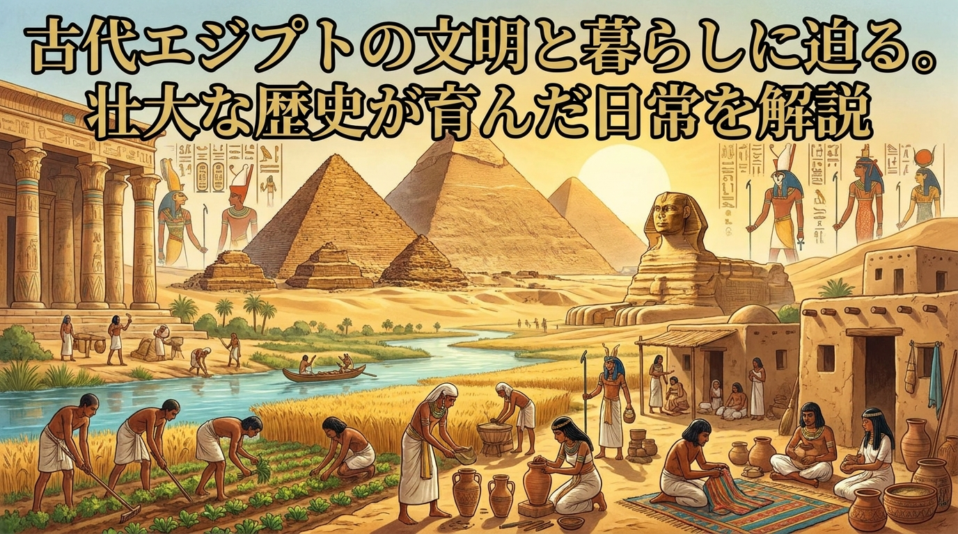 古代エジプトの文明と暮らしに迫る。壮大な歴史が育んだ日常を解説