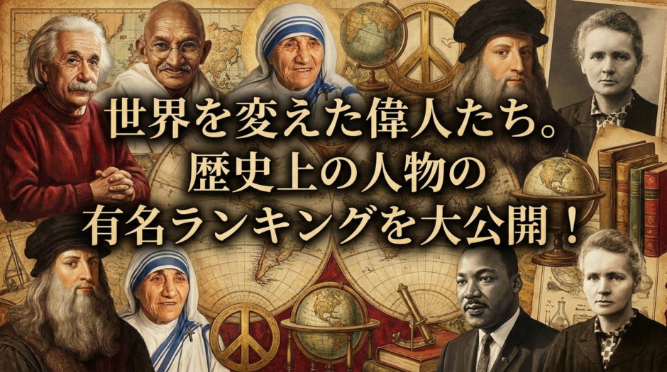 世界を変えた偉人たち。歴史上の人物の有名ランキングを大公開！