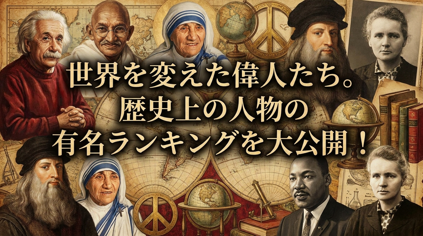 世界を変えた偉人たち。歴史上の人物の有名ランキングを大公開！