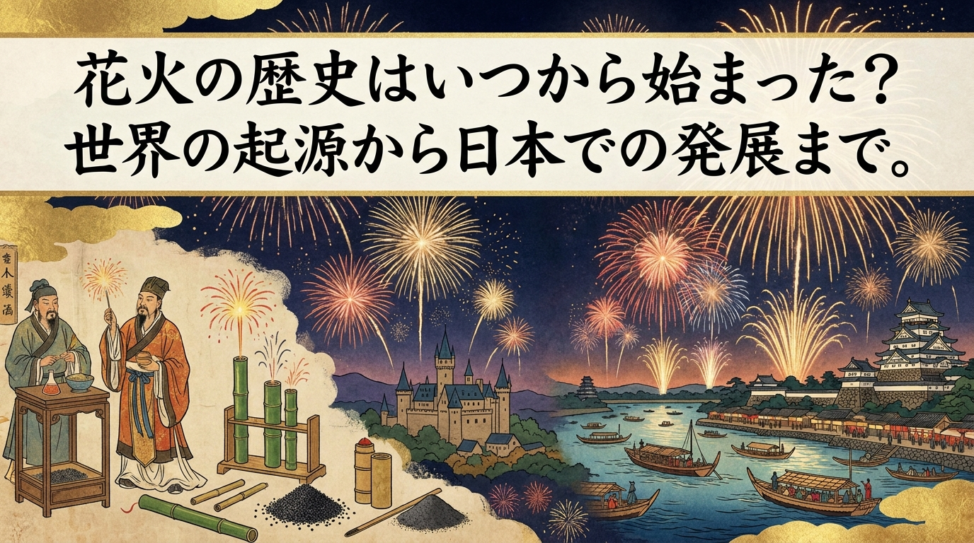 花火の歴史はいつから始まった？世界の起源から日本での発展まで。