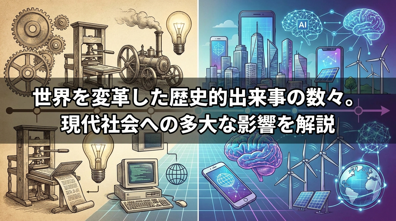 世界を変革した歴史的出来事の数々。現代社会への多大な影響を解説